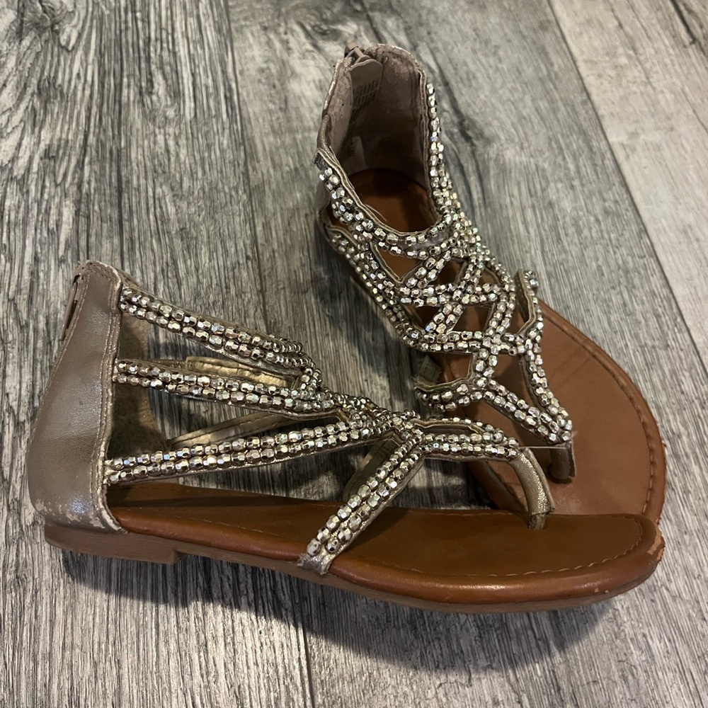 Girls gold sandals